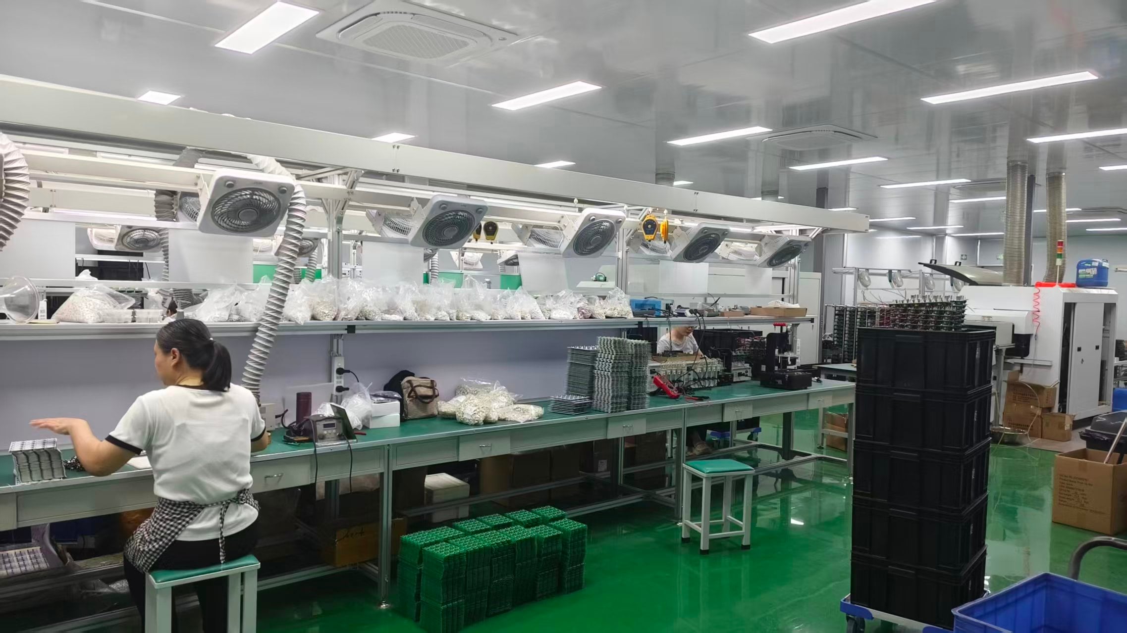 Component assembly area in the workshop