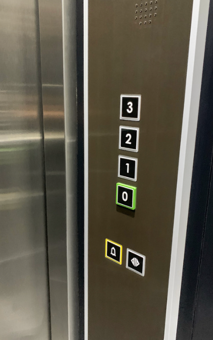 Installed car operating panel with floor and function buttons
